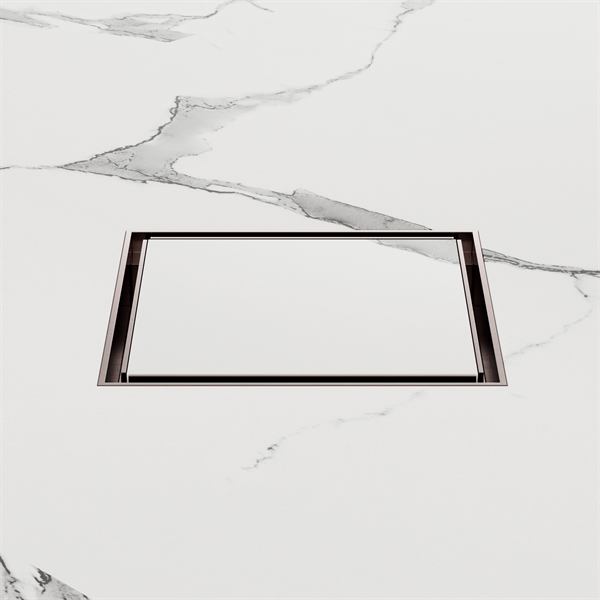 130MM SQUARE TILE INSERT FLOOR WASTE 80MM OUTLET SHOWER DRAIN FLOOR DRAIN BRUSHED BRONZE (NRFW007BZ)