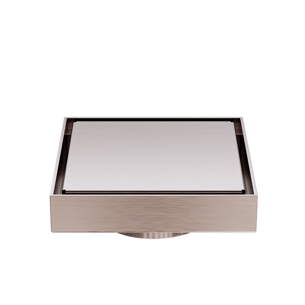 130MM SQUARE TILE INSERT FLOOR WASTE 80MM OUTLET SHOWER DRAIN FLOOR DRAIN BRUSHED BRONZE (NRFW007BZ)