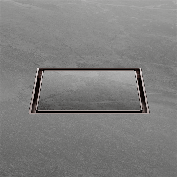130MM SQUARE TILE INSERT FLOOR WASTE 80MM OUTLET SHOWER DRAIN FLOOR DRAIN BRUSHED BRONZE (NRFW007BZ)