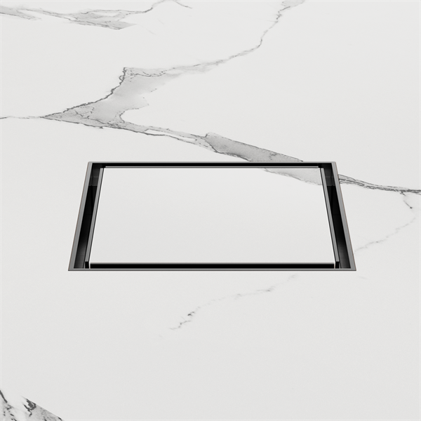 130MM SQUARE TILE INSERT FLOOR WASTE 80MM OUTLET SHOWER DRAIN FLOOR DRAIN GUN METAL (NRFW007GM)
