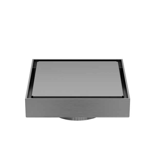 130MM SQUARE TILE INSERT FLOOR WASTE 80MM OUTLET SHOWER DRAIN FLOOR DRAIN GUN METAL (NRFW007GM)