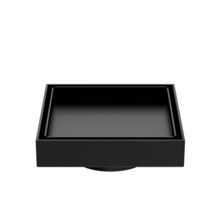 130MM SQUARE TILE INSERT FLOOR WASTE 80MM OUTLET SHOWER DRAIN FLOOR DRAIN MATTE BLACK (NRFW007MB)