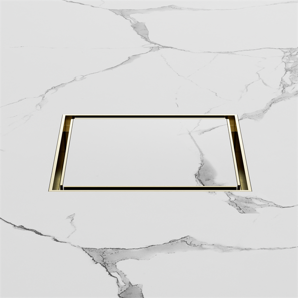 130MM SQUARE TILE INSERT FLOOR WASTE 100MM OUTLET SHOWER DRAIN FLOOR DRAIN BRUSHED GOLD (NRFW008BG)