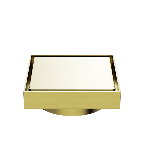 130MM SQUARE TILE INSERT FLOOR WASTE 100MM OUTLET SHOWER DRAIN FLOOR DRAIN BRUSHED GOLD (NRFW008BG)