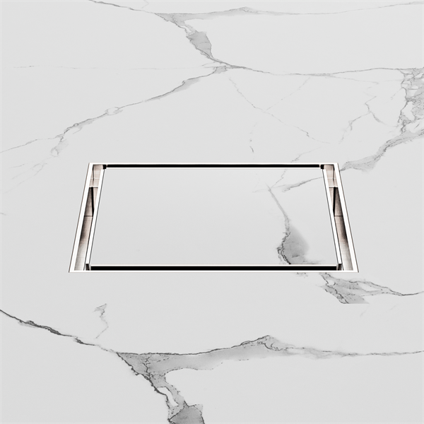 130MM SQUARE TILE INSERT FLOOR WASTE 100MM OUTLET SHOWER DRAIN FLOOR DRAIN BRUSHED NICKEL (NRFW008BN)