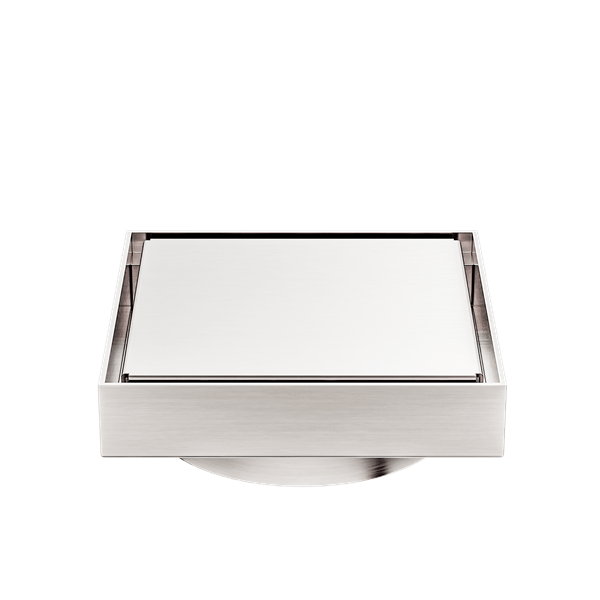 130MM SQUARE TILE INSERT FLOOR WASTE 100MM OUTLET SHOWER DRAIN FLOOR DRAIN BRUSHED NICKEL (NRFW008BN)