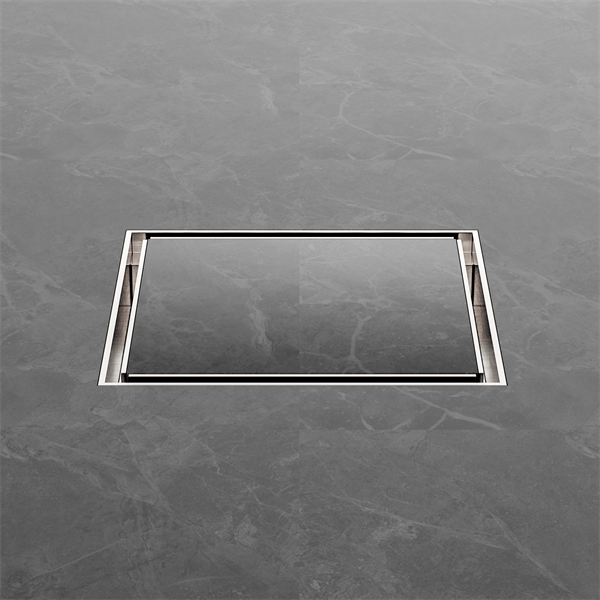 130MM SQUARE TILE INSERT FLOOR WASTE 100MM OUTLET SHOWER DRAIN FLOOR DRAIN BRUSHED NICKEL (NRFW008BN)