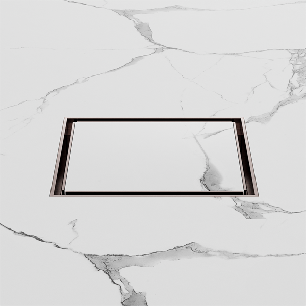 130MM SQUARE TILE INSERT FLOOR WASTE 100MM OUTLET SHOWER DRAIN FLOOR DRAIN BRUSHED BRONZE (NRFW008BZ)