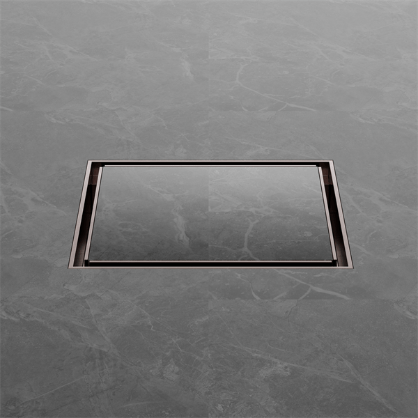 130MM SQUARE TILE INSERT FLOOR WASTE 100MM OUTLET SHOWER DRAIN FLOOR DRAIN BRUSHED BRONZE (NRFW008BZ)