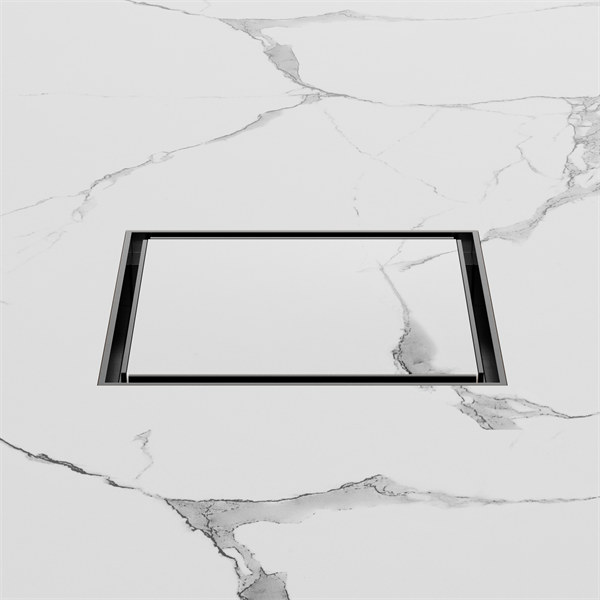 130MM SQUARE TILE INSERT FLOOR WASTE 100MM OUTLET SHOWER DRAIN FLOOR DRAIN GUN METAL (NRFW008GM)
