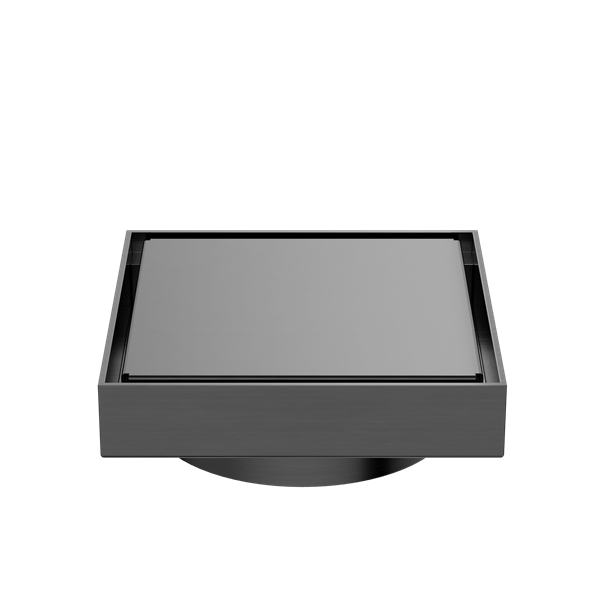 130MM SQUARE TILE INSERT FLOOR WASTE 100MM OUTLET SHOWER DRAIN FLOOR DRAIN GUN METAL (NRFW008GM)