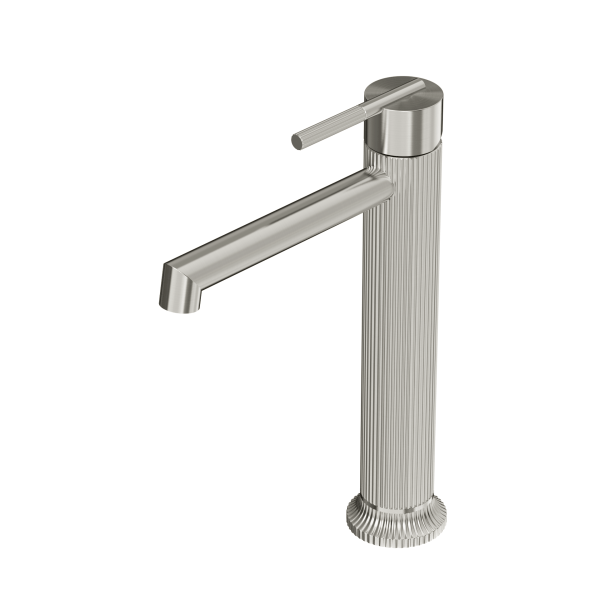 SAN ROMEDIO TALL BATHROOM SINK BASIN MIXER TAP SINGLE HANDLE ONE HOLE VANITY BASIN TAP BRUSHED NICKEL (NR212301aBN)