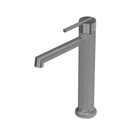 SAN ROMEDIO TALL BATHROOM SINK BASIN MIXER TAP SINGLE HANDLE ONE HOLE VANITY BASIN TAP GUN METAL GREY (NR212301aGM)