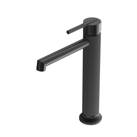 SAN ROMEDIO TALL BATHROOM SINK BASIN MIXER TAP SINGLE HANDLE ONE HOLE VANITY BASIN TAP MATTE BLACK (NR212301aMB)
