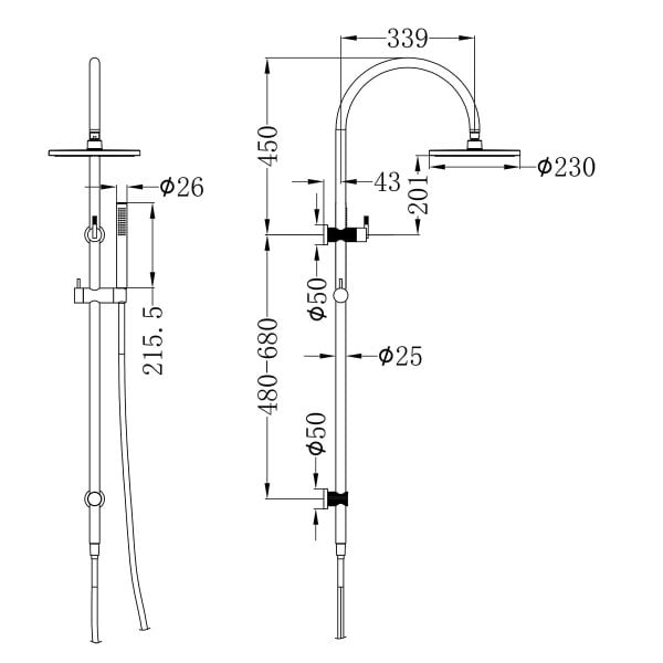 SAN ROMEDIO TWIN SHOWERS RAIN SHOWER HEADS COMBO SHOWER COLUMN BRUSHED BRONZE (NR212305bBZ)