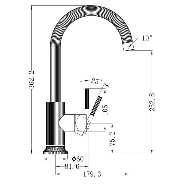 SAN ROMEDIO KITCHEN MIXER TAP KITCHEN FAUCETS 360 DEGREE ROTATABLE BRUSHED NICKEL (NR212307BN)