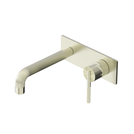 SAN ROMEDIO WALL BASIN/BATH MIXER SINGLE HANDLE WALL MOUNT BATHROOM SINK FAUCETS WITH BRASS ROUGH-IN VALVE BRUSHED GOLD (NR212307bBG)