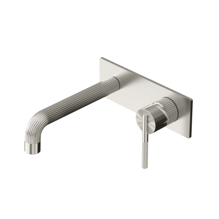 SAN ROMEDIO WALL BASIN/BATH MIXER SINGLE HANDLE WALL MOUNT BATHROOM SINK FAUCETS WITH BRASS ROUGH-IN VALVE BRUSHED NICKEL (NR212307bBN)