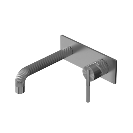 SAN ROMEDIO WALL BASIN/BATH MIXER SINGLE HANDLE WALL MOUNT BATHROOM SINK FAUCETS WITH BRASS ROUGH-IN VALVE GUN METAL GREY (NR212307bGM)