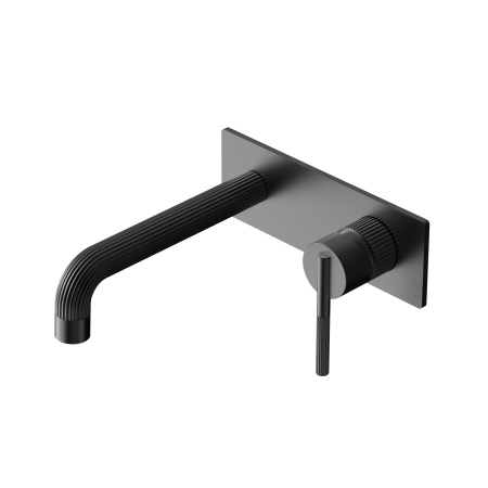 SAN ROMEDIO WALL BASIN/BATH MIXER SINGLE HANDLE WALL MOUNT BATHROOM SINK FAUCETS WITH BRASS ROUGH-IN VALVE MATTE BLACK (NR212307bMB)