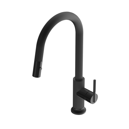 SAN ROMEDIO KITCHEN FAUCET WITH PULL DOWN SPRAYER PULL OUT SINK MIXER WITH VEGIE SPRAY FUNCTION MATTE BLACK (NR212308MB)