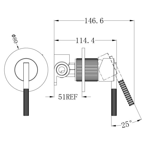 SAN ROMEDIO SHOWER MIXER VALVE SINGLE FUNCTION WALL MOUNT SHOWER VALVE TRIM REPLACEMENT KIT BRUSHED BRONZE (NR212309BZ)