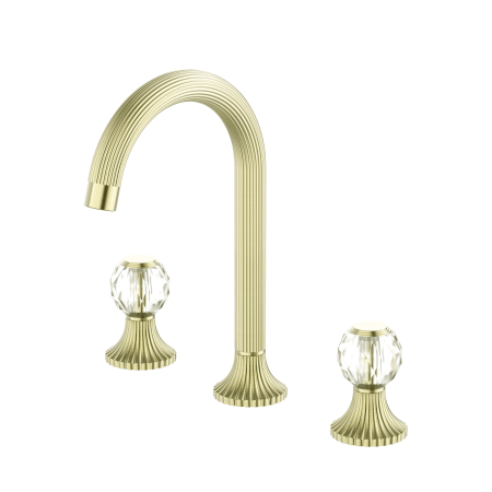 SAN ROMEDIO 2 CRYSTAL HANDLES BASIN TAP SETS BASIN VESSEL FAUCET BRASS BATHROOM FAUCETS BRUSHED GOLD (NR262301aBG)