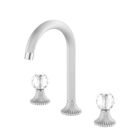 SAN ROMEDIO 2 CRYSTAL HANDLES BASIN TAP SETS BASIN VESSEL FAUCET BRASS BATHROOM FAUCETS BRUSHED NICKEL (NR262301aBN)