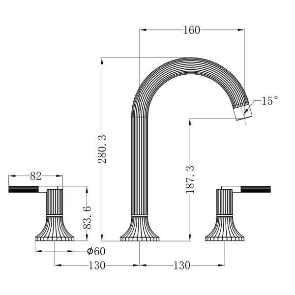 SAN ROMEDIO BASIN TAP SETS BASIN FUCET BATHROOM VESSEL FAUCET BRASS MATTE BLACK (NR262301bMB)