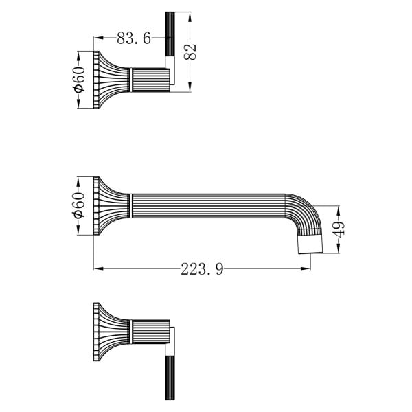 SAN ROMEDIO WALL BASIN/BATH SET SPOUT BATHTUB FAUCETS BRUSHED NICKEL (NR262307bBN)