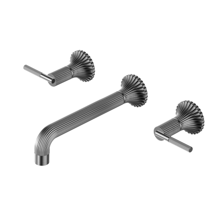 SAN ROMEDIO WALL BASIN/BATH SET SPOUT BATHTUB FAUCETS GUN METAL GREY (NR262307bGM)