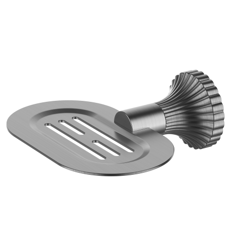 SAN ROMEDIO SOAP DISH HOLDER RAZOR HOLDER SOAP BAR HOLDER SOAP SAVER SOAP BASKET GUN METAL GREY (NR2881GM)