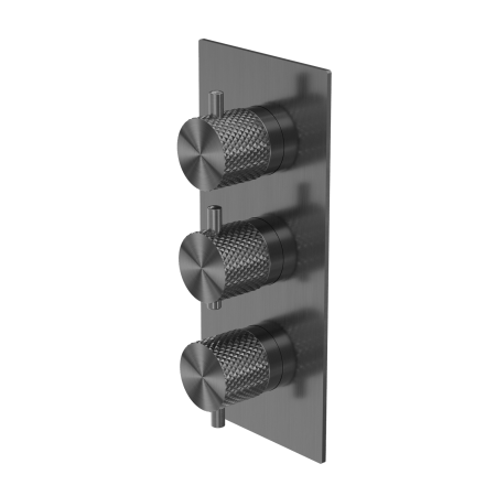 OPAL THERMOSTATIC SHOWER MIXER WITH DIVERTOR SEPARATE PLATE MULTI FUNCTION THERMOSTATIC SHOWER BRASS VALVE GRAPHITE (NR251909wGR)