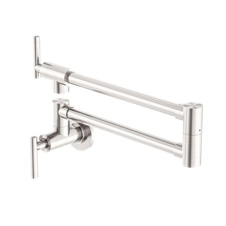 ZEN 316L STAINLESS STEEL WALL MOUNT STOVE FAUCET LEAD-FREE POT FILLER BRUSHED NICKEL (NR162203BN)