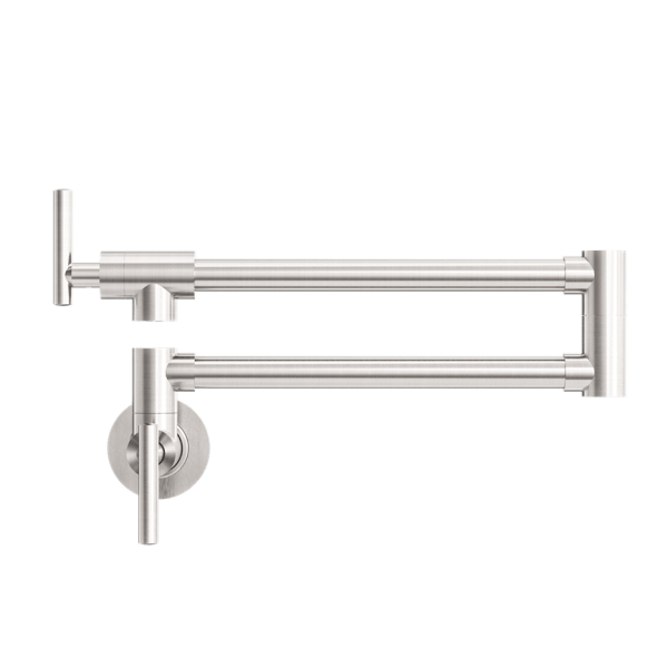ZEN 316L STAINLESS STEEL WALL MOUNT STOVE FAUCET LEAD-FREE POT FILLER BRUSHED NICKEL (NR162203BN)