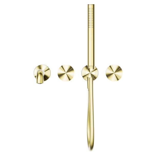OPAL PROGRESSIVE SHOWER SYSTEM SEPARATE PLATE WITH SPOUT SHOWER FAUCETS 250MM BRUSHED GOLD (NR252003B250BG)
