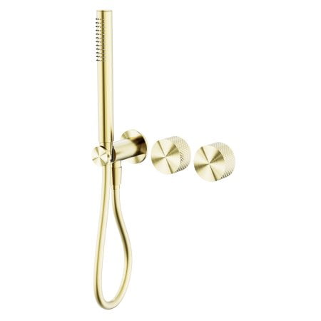 OPAL PROGRESSIVE SHOWER SYSTEM SEPARATE PLATE WITH 2 HANDLES SHOWER HANDHELD BRUSHED GOLD (NR252003dBG)