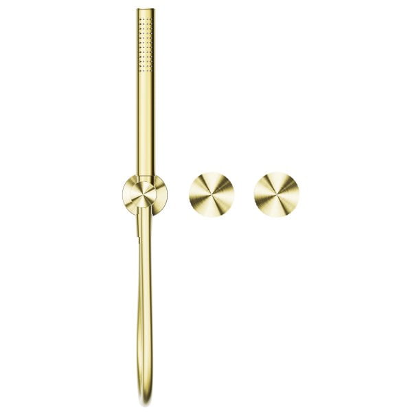 OPAL PROGRESSIVE SHOWER SYSTEM SEPARATE PLATE WITH 2 HANDLES SHOWER HANDHELD BRUSHED GOLD (NR252003dBG)