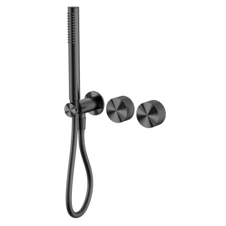 OPAL PROGRESSIVE SHOWER SYSTEM SEPARATE PLATE WITH 2 HANDLES SHOWER HANDHELD GRAPHITE (NR252003dGR)
