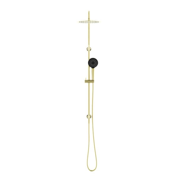 ROUND PROJECT TWIN SHOWER FAUCET SET SHOWER SYSTEM BRUSHED GOLD (NR232105FBG)