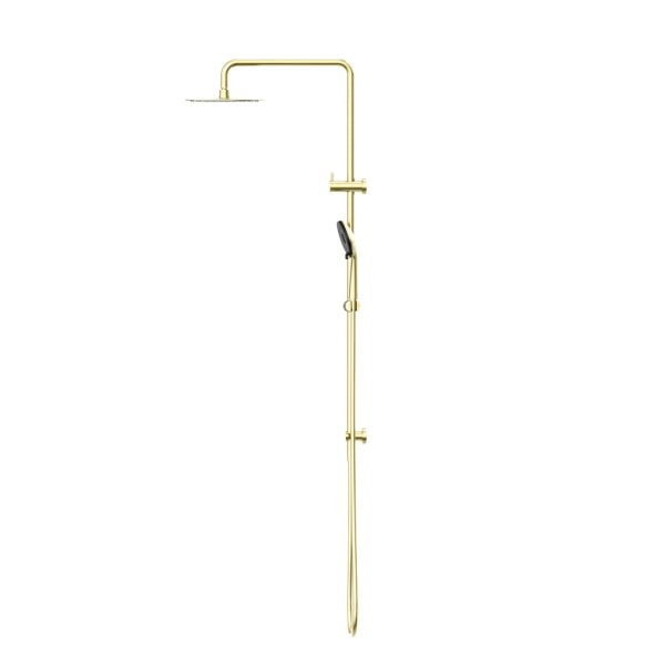 ROUND PROJECT TWIN SHOWER FAUCET SET SHOWER SYSTEM BRUSHED GOLD (NR232105FBG)