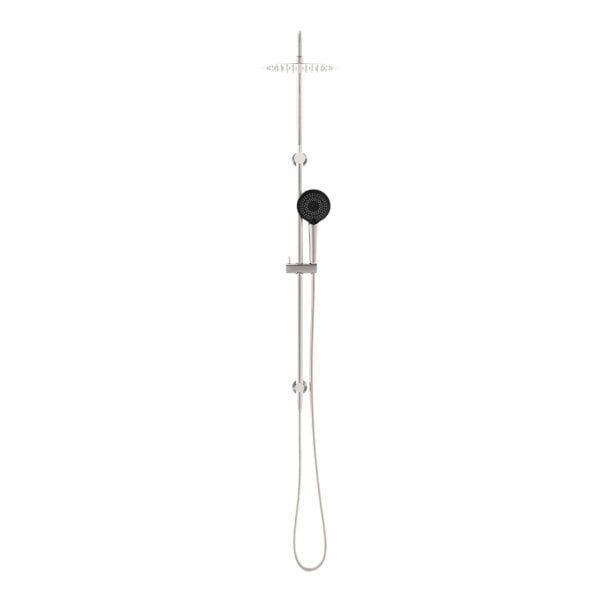 ROUND PROJECT TWIN SHOWER FAUCET SET SHOWER SYSTEM BRUSHED NICKEL (NR232105FBN)