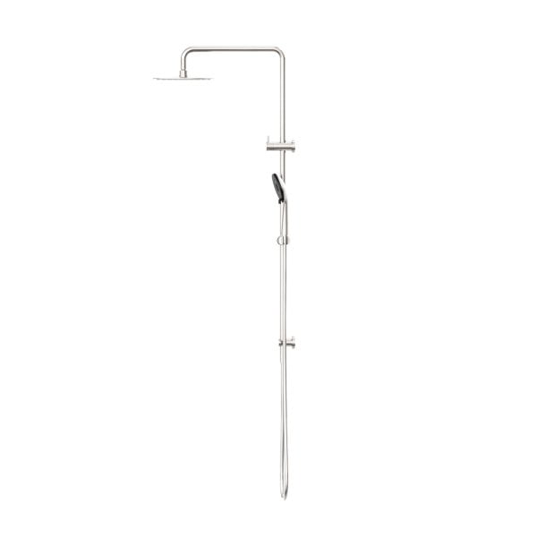 ROUND PROJECT TWIN SHOWER FAUCET SET SHOWER SYSTEM BRUSHED NICKEL (NR232105FBN)