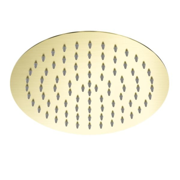 250MM ROUND STAINLESS STEEL ROUND RAINFALL SHOWER HEAD ULTRA THIN DESIGN BRUSHED GOLD (NR507036BG)
