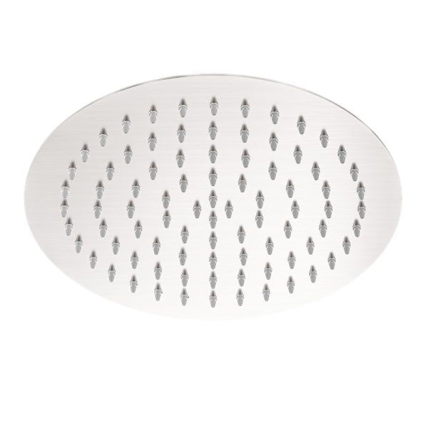 250MM ROUND STAINLESS STEEL ROUND RAINFALL SHOWER HEAD ULTRA THIN DESIGN BRUSHED NICKEL (NR507036BN)