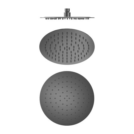 250MM ROUND STAINLESS STEEL ROUND RAINFALL SHOWER HEAD ULTRA THIN DESIGN GUN METAL (NR507036GM)