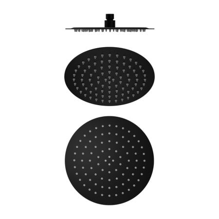 250MM ROUND STAINLESS STEEL ROUND RAINFALL SHOWER HEAD ULTRA THIN DESIGN MATTE BLACK (NR507036MB)