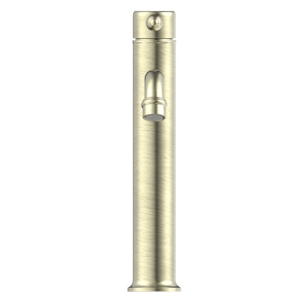 YORK STRAIGHT TALL BASIN MIXER TAPS WITH METAL LEVER BATHROOM FAUCETS AGED BRASS (NR692101A02AB)