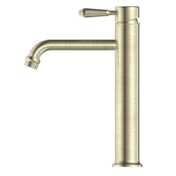 YORK STRAIGHT TALL BASIN MIXER TAPS WITH METAL LEVER BATHROOM FAUCETS AGED BRASS (NR692101A02AB)