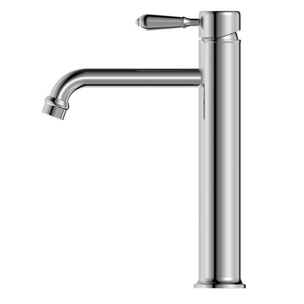 YORK STRAIGHT TALL BASIN MIXER TAPS WITH METAL LEVER BATHROOM FAUCETS CHROME (NR692101A02CH)